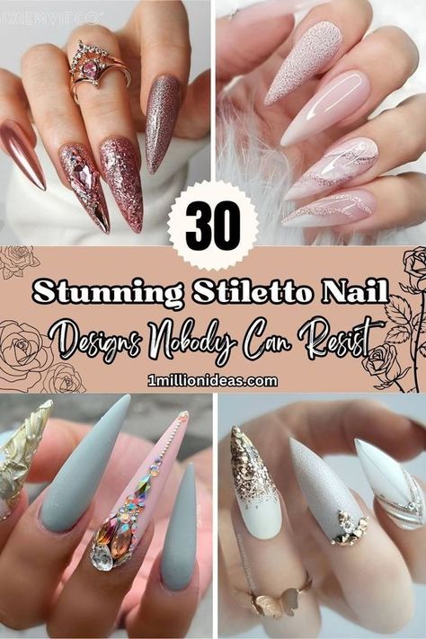 Stiletto nail designs with irresistible and edgy appeal. Neutral Stilleto Nails Designs, Staleto Nails Long Design, Nail Ideas Stiletto Long, Classy Stilleto Nails, Acrylic Nail Designs Stiletto, Fall Stilleto Nails, Elegant Stiletto Nails, Nail Ideas Stiletto, Fall Stiletto Nails Design