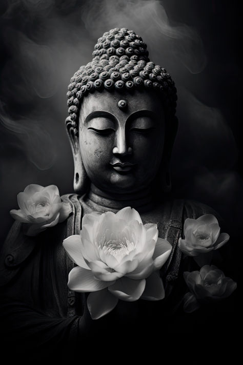 #buddha, #buddhaart, #buddhism, #mediatation, #buddhadecor Gautama Buddha Hd Wallpapers, Buddha Black And White, Black And White Buddha, Buddha Background, White Buddha, Buddha Art Drawing, Buddha Decor, Hd Background Download, Buddha Tattoo