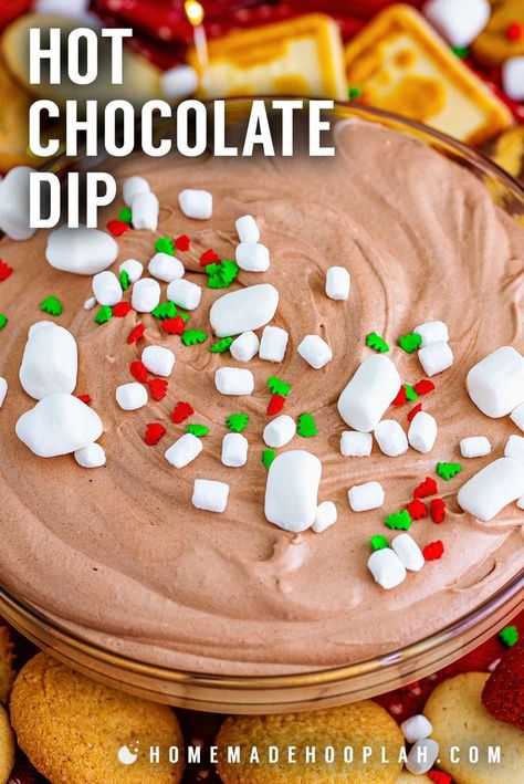 Christmas Cookies Simple, Hot Chocolate Dip Recipe, Hot Chocolate Dip, Dessert Recipes Christmas, Chocolate Dip Recipe, Holiday Dips, Christmas Dip, Chocolate Dip, Party Dip