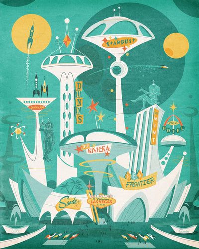 Illustration Design Graphique, Googie Architecture, Sci Fi City, Technical Illustration, Mid Century Illustration, Flash Gordon, City Illustration, Futuristic Art, Futuristic City