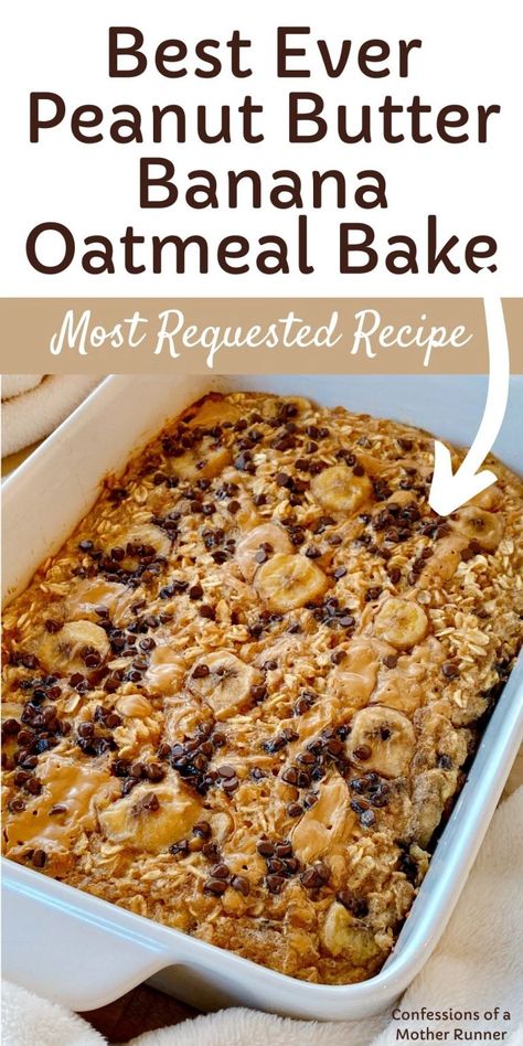 Banana Oatmeal Bake, Ella Vegan, Resep Oatmeal, Peanut Butter Banana Oatmeal, Oatmeal Bake, Banana Baked Oatmeal, Baked Oatmeal Recipes, Banana Oatmeal, Lost 100 Pounds