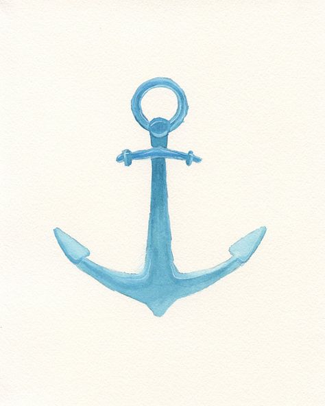 Anchor Sketch, Beach Printables, Watercolor Anchor, Pic Wall, Tattoo Ankle, Coastal Watercolor, Beach Wall Collage, Nautical Painting, Coastal Painting