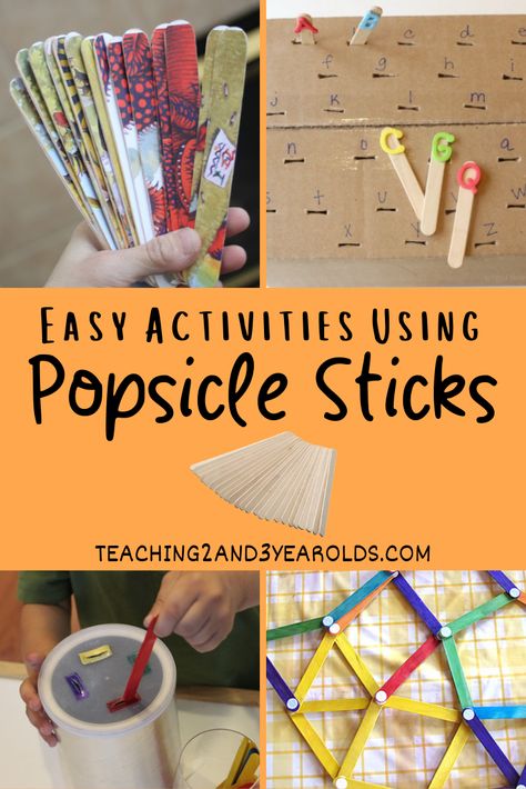 Colored Craft Stick Activities, Preschool Popsicle Stick Activities, Toddler Popsicle Stick Crafts, Popsicle Stick Sensory Play, Color Popsicle Stick Activity, Toddler Activities With Popsicle Sticks, Colored Popsicle Stick Activities, Toddler Popsicle Stick Activities, Popsicle Stick Learning Activities