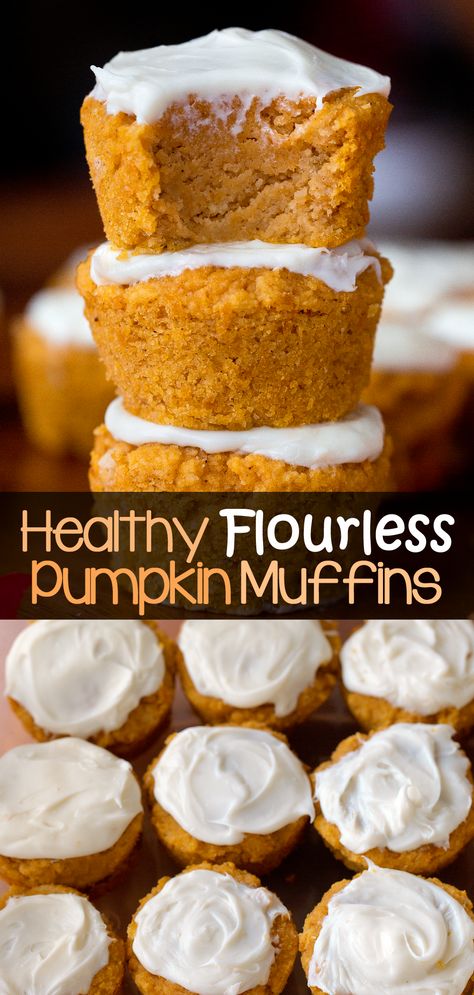 Flourless Pumpkin Muffins, Chocolate Covered Katie, Pumpkin Muffin Recipes, Keto Vegan, Almond Flour Recipes, Gluten Free Sweets, Losing 40 Pounds, Healthy Sweets Recipes, Pumpkin Muffins