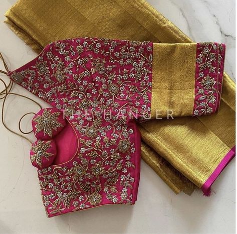 Pink Blouse Designs, Blouse Maggam Work, Mirror Work Blouse Design, Latest Bridal Blouse Designs, Cutwork Blouse, Boat Neck Blouse Design, Maggam Work Blouse, Blouse Designs Catalogue, Wedding Saree Blouse