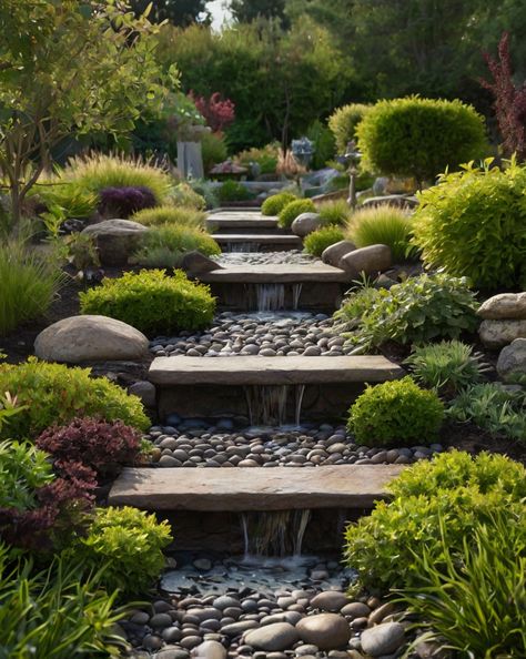 Serene garden escape with cascading waterfalls and lush greenery - the perfect spot for some quiet reflection! 
#homeandgarden #betterhomesandgardens #homegardening #homesandgardens #homegarden #gardenhome #gardeningathome Waterfall Garden, Lakeside Garden, Garden Escape, Peaceful Garden, Serene Garden, Cascade Waterfall, Garden Water, Water Features In The Garden, Garden Oasis