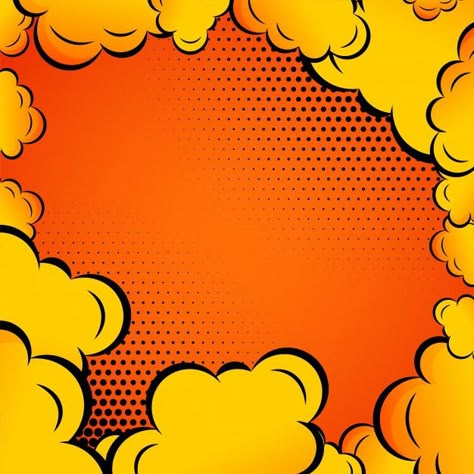 Comic clouds on orange background Free V... | Free Vector #Freepik #freevector #background #abstract-background #abstract #template Efx Background, Comics Background, Orange Pop Art, Comic Cloud, Comic Template, Illustration Pop Art, Pop Art Background, Background Orange, Book Background