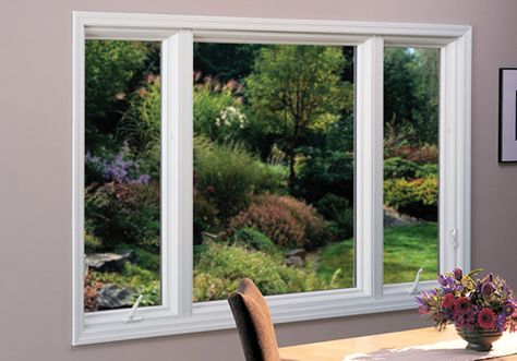 Replacement-Window-Designs #window #windowdesign #windowideas Picture Windows Exterior, Carport Enclosure, Dining Sunroom, Picture Windows Living Room, White Cabin, Lake Retreat, Window Designs, Vinyl Windows, Andersen Windows