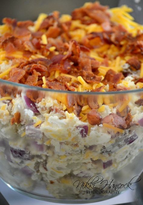 Fully Loaded Baked Potato, Potato Loaded, Baked Potato Salad Recipe, Loaded Potato Salad, Loaded Baked Potato Salad, Baked Potato Salad, Loaded Baked Potato, Loaded Baked Potatoes, Potatoe Salad Recipe