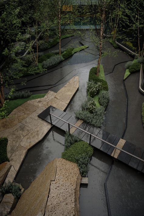 Waterscape Design, Natural Swimming Ponds, Garden Paving, Landscape Elements, Natural Swimming Pool, Landscape Architecture Design, Patio Interior, Garden Landscape Design, Tropical Landscaping