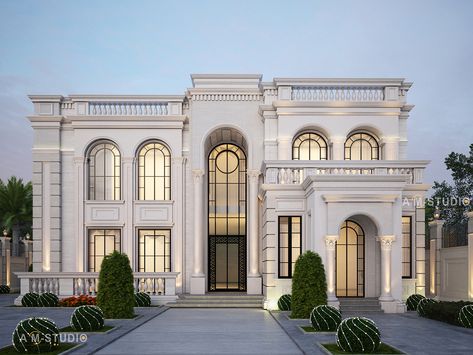 MR SARRY VILLA on Behance Neo Classic Villa Exterior, Hotel Elevation, Residential Facade, Classic Villa Exterior, Villa Classic, Classical Villa, Home Elevation, Villa Exterior Design, New Classical Architecture