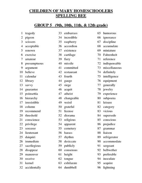 3rd Grade Spelling Bee Word List Grade 10 Spelling Words, 10th Grade Spelling Words List, 2nd Grade Spelling Words List, 3rd Grade Spelling Words List, Spelling Bee Word List, 4th Grade Spelling Words, 5th Grade Spelling Words, 3rd Grade Spelling Words, 5th Grade Spelling