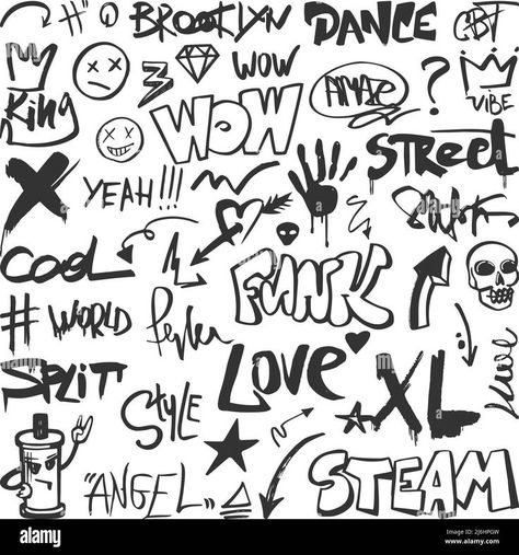 Make Your Mark Theme, Graffiti Street Art Ideas, Graffiti Designs Doodles, Graphitis Letters, Street Art Font, Y2k Graffiti, Free Graffiti Fonts, Alphabet Graffiti, Graffiti Spray Paint