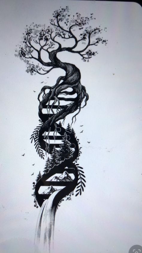 Yourself Tattoo, Underarm Tattoo, Tree Tattoo Men, Dna Tattoo, Mother Nature Tattoos, Nature Tattoo Sleeve, Family Tree Tattoo, More Tattoo, Forest Tattoos