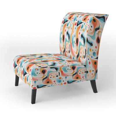 Add a beautiful accent to any room with this Patterned accent chair. Our beautiful accent chairs are a great way to add comfort and style all at the same time. All our chairs are printed using the richest colors stemming from high density Italian ink and sewn using the softest fabrics. Enjoy our sturdy hardwood frame chairs in multiple designs and colors. | Slipper Chair - Dakota Fields Multicolor Abstract Neutrality Wave II - Upholstered Modern & Contemporary Accent Slipper Chair brownPolyester Modern Accent Chair, Modern Accents, Accent Chairs For Living Room, Industrial Chic, Game Room Furniture, Polka Dot Pattern, Mudroom Furniture, Slipper Chair, Yellow And Brown