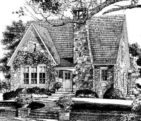 Stone Cottage House Plans | Standout Stone Cottage Plans . . . Compact to Capacious! Stone Cottage House Plans, English Cottage House Plans, Cottage Exteriors, Southern Living House Plans, Cottage Floor Plans, Stone Cottages, Storybook Cottage, Southern House Plans, Cottage Style Homes