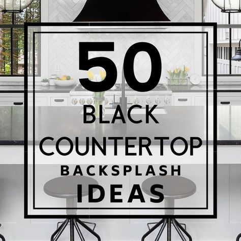 Black Countertop Backsplash Ideas #blackcountertop Black Counters White Backsplash, Black Countertops With White Backsplash, Black Backsplash And Countertops, Black Counter Top Backsplash Ideas, Black Counters And Backsplash, Black Countertop With Backsplash, White Backsplash With Black Countertops, Kitchen Tiles Backsplash With Black Countertop, Kitchen Backsplash Black Cabinets