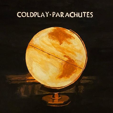 Coldplay Vintage Poster, Coldplay Parachutes Poster, Album Covers Ideas Drawing, Coldplay Parachutes Wallpaper, Cold Play Poster, Album Covers Coldplay, Parachutes Album Cover, Coldplay Artwork, Coldplay Painting