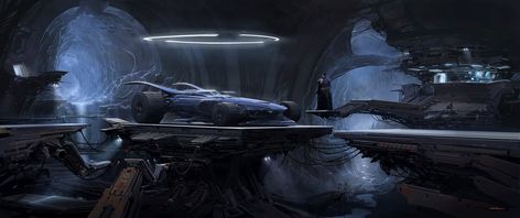 ArtStation - Batcave, Alejandro Burdisio Batman Comic Wallpaper, Landscape Reference, Batman Concept, Art Cyberpunk, Bat Cave, Sf Art, 3d Figures, Batman Artwork, Cyberpunk City