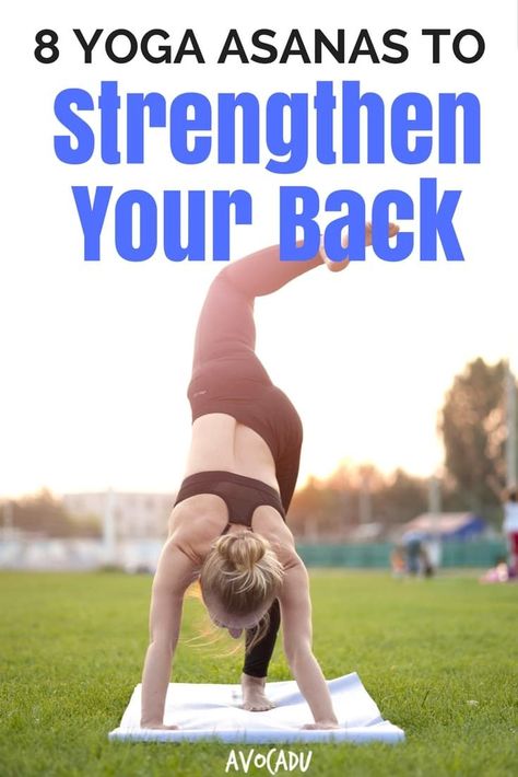 Yoga is notorious for helping to ease back pain. These yoga asanas to strengthen your back will help ease discomfort and help you build stronger muscles in your back! #yoga #helpbackpain #fitness Back Strength, Yoga Iyengar, Relieve Back Pain, Yoga Help, Types Of Yoga, Strong Muscles, Kundalini Yoga, Vinyasa Yoga, Pilates Reformer