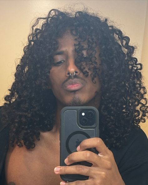 curly hair, long hair men, men’s hairstyle, curls 4b Natural Hair Men, Black Guy Long Hair, Male Hairstyles Black, Half Up Half Down Men, Guys With Long Hair Curly, Guys With Long Curly Hair, Long Curly Hair Man, Long Braids Men, Pretty Men Long Hair