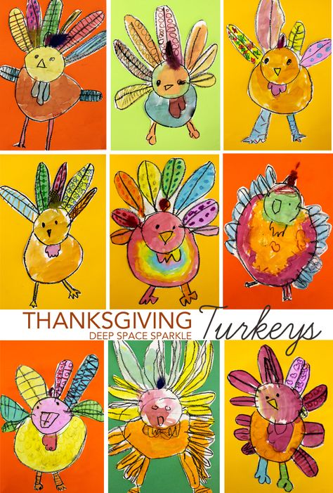 Thanksgiving Arts And Crafts, Thanksgiving Art Projects, Turkey Drawing, Thanksgiving Turkeys, Thanksgiving Kindergarten, Thanksgiving School, First Grade Art, Deep Space Sparkle, Turkey Art