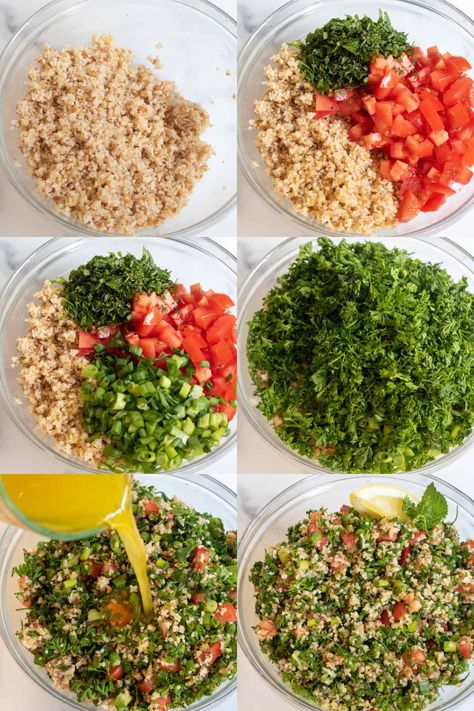 Salad Recipes Mediterranean Healthy, Dinner Salad Recipes Side Dishes, Homemade Tabouli Salad, Greek Tabouli Recipe, Julie Taboulie Recipes, Tabouleh Salad Recipe With Quinoa, How To Make Tabouli Salad, Tabbouleh Recipe Traditional, Kale Tabouli Salad