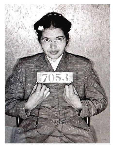 On this day in 1955, Rosa Parks took her fateful bus ride in Montgomery, Alabama. Rosa Parks, Civil Rights Movement, Poster Pictures, African American Art, African American Women, African American History, White Photo, Mug Shots, American Women