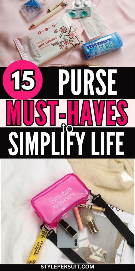 In the hustle and bustle of daily life, staying organized is key to simplifying your routine. One area often overlooked is the contents of your purse, which can easily become a chaotic jumble of items. To help you streamline and simplify, consider these 15 purse must-haves that will make your life more efficient and enjoyable. #women What To Keep In A Purse, Organize Purse Contents, Women Emergency Kit Purses, Purse Contents Ideas, Women Purse Essentials, Must Have Purse Essentials, Minimal Purse Essentials, Things You Need In Your Purse, How To Organize Your Purse