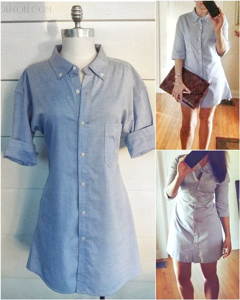 Mens Shirt Dress Diy, Dress From Shirt Diy, Men’s Shirt To Dress, Upcycle Mens Dress Shirt For Women, Upcycle Mens Dress Shirt, Mens Shirt Refashion Dress, Shirt Dress Diy, Concert Clothes, Refashion Dress