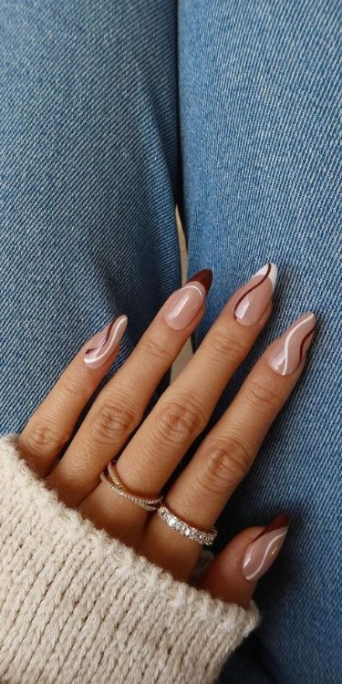 Shirt Simple Nails, Nine Inch Nails Shirt, September Nails Art, Round Nail Designs, Bow Nail Designs, Halloween Nails Easy, Natural Nail Designs, Simple Fall Nails, Halloween Acrylic Nails