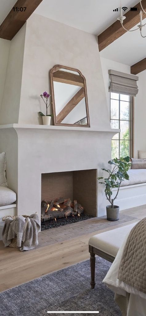 Spanish Fireplace Mantle, Cast Stone Fireplace Ideas, Tile Under Fireplace, French Provincial Fireplace Mantels, Architectural Digest Fireplace, Meditteranean Fireplace, Minimalist Spanish Interior, California Casual Fireplace, French Modern Fireplace