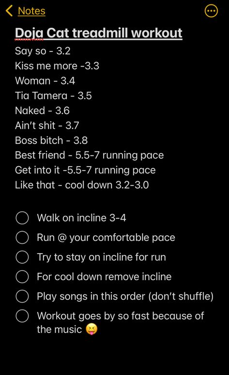 30 minute treadmill burn to Doja Cat playlist Treadmill 30 Minute Workout, How To Get A Body Like Doja Cat, Beginner Cardio Workout At The Gym Treadmills, Good Treadmill Workouts, Treadmill Playlist Songs, Treadmill 3 3 30, Doja Cat Treadmill Workout, Doja Cat Workout, Treadmill Cardio Workout