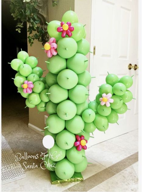 Summer Cactus, Cactus Party, Green Balloon, Cactus, Balloons, Sculpture, Birthday, Flowers, Green