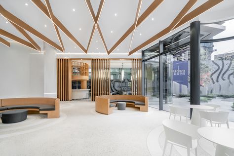 Reception Center of Chengdu Xindu Cultural Center / DAGA Architects | ArchDaily Art Gallery Reception Area, Culture Center, Waiting Area, Reception Hall, Beijing China, Cultural Center, Visitor Center, Chengdu, Reception Areas