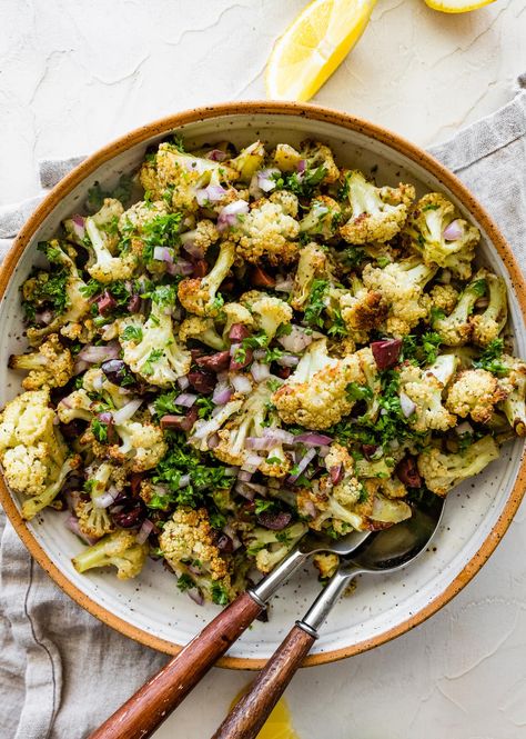 Roasted Cauliflower Salad, Cauliflower Cheese, Cauliflower Salad, Healthy Side, Coffee Cake Recipes, Bird Food, Baked Oatmeal, Sheet Pan Recipes, Healthy Side Dishes