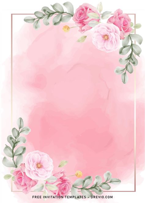 8+ Blush Pink Watercolor Wedding Invitation Templates | Download Hundreds FREE PRINTABLE Birthday Invitation Templates Designer Paper Printable, Floral Invitation Template Free Watercolor Flowers, Pink Flower Background Design, Pink Template Background, Pink Invitation Template, Birthday Invitation Template Pink, Pink Watercolor Wedding Invitations, Pink Flower Background, Pink Template