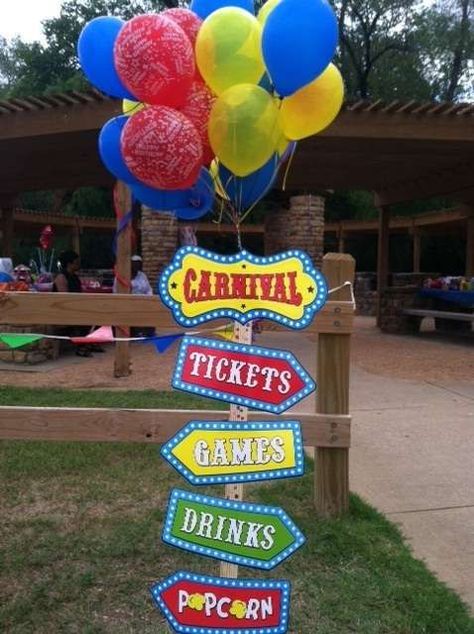 Carnival Birthday Party sign!  See more party planning ideas at CatchMyParty.com! Direction Signs, Theme Carnaval, Carnival Birthday Party Theme, Carnival Birthday Party, Circus Carnival Party, Carnival Decorations, Kids Carnival, Circus Theme Party, Carnival Themed Party