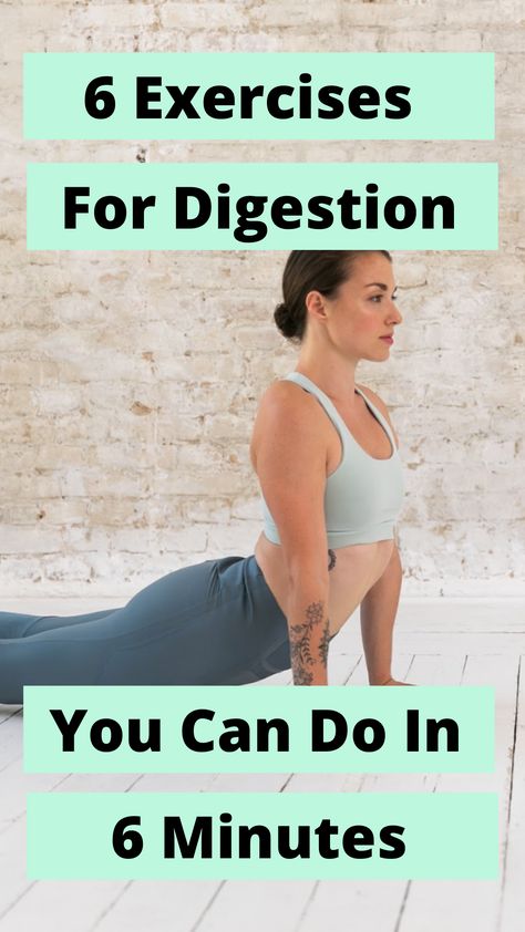 If you're feeling uncomfortable after eating, that is usually because your stomach needs movement. Here are 6 exercises you can do in just 6 minutes to aid in digestion! Exercise For Digestive Health, Yoga For After Eating, After Eating Exercise, Exercise For Your Stomach, Stretches To Do After Eating, Stretches To Help Digestion, Exercises For Top Of Stomach, How To Get Rid Of Air In Your Stomach, Exercise For Better Digestion