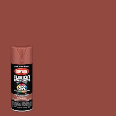 Krylon FUSION ALL-IN-ONE Satin Brick Spray Paint and Primer In One (NET WT. 12-oz) in the Spray Paint department at Lowes.com Floral Spray Paint, Krylon Spray Paint, Primer Spray, Adventure Nursery, Spray Paint Cans, Paint Matching, Color Spray, Premium Product, Paint Brands