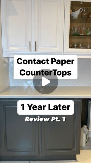 Shauna | Home DIY | Beginner DIY videos | Mom Life | Contact Paper Countertops One Year Later - Honest Review of how it has held up against a family of 5 😊 Drop questions below I’ll ans... | Instagram Diy Update Kitchen Countertops, Contact Paper On Oak Cabinets, Counter Covers Contact Paper, Vinyl Covered Kitchen Counters, Cover Up Countertops, Wall Paper For Countertops, Countertop Redo Cheap Contact Paper, Update Kitchen Counters On A Budget, Granite Contact Paper Countertops