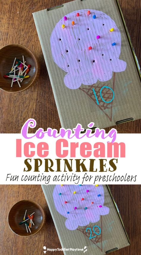 Ice Cream Curriculum Preschool, Ice Cream Theme Activities For Toddlers, Ice Cream Theme Toddler Activities, Ice Cream Science Preschool, Ice Cream Activity For Preschool, Toddler Ice Cream Activities, Ice Cream Centers Preschool, Ice Cream Craft For Toddlers, Ice Cream Week Preschool