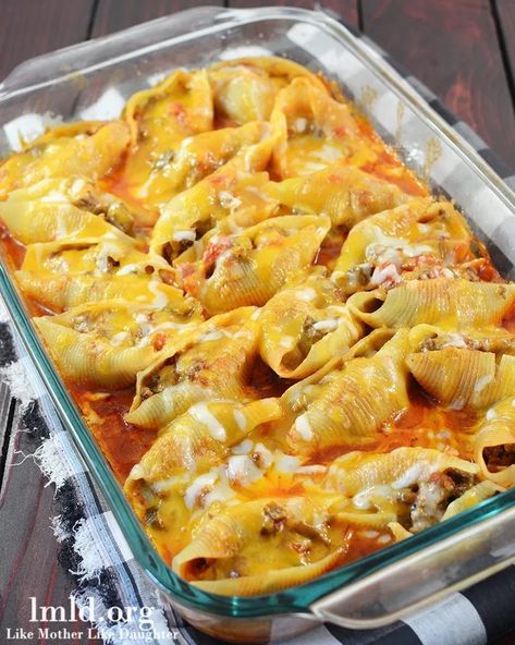 Ground Beef And Cream Cheese, Mexican Shells, Mexican Stuffed Shells, Mexican Meals, Pasta Meals, Taco Shells, Taco Pasta, Pasta Shells, Stuffed Shells Recipe