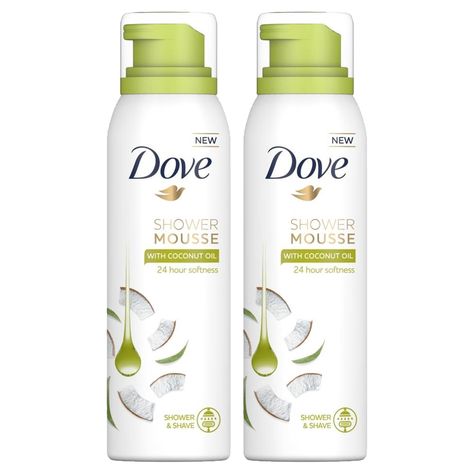 Dove Shower and Shave Mousse Coconut Oil 2 x 200ml. The key to beautiful skin is everyday moisture and, with the right moisturising Dove product, you can make caring for your skin your daily routine. Dove Coconut Oil Shower and Shave Mousse is the ideal body-wash-cum-mousse that comforts your senses with its rich, creamy lather, gently cleanses your skin with its sulfate-free formula and leaves your skin feeling soft all day long. Skin so nourished and soft, it glows, a shower mousse that is per Dove Coconut, Shower Mousse, Foaming Body Wash, Body Mousse, Dove Body Wash, Shower Oil, Ideal Body, Shower Routine, Natural Oil