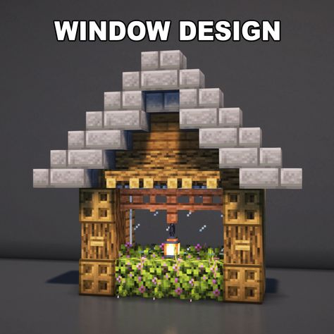 Minecraft Roof With Window, Window Minecraft Designs, Window Designs Minecraft, Small Window Minecraft, Minecraft Small Windows Design, Minecraft Front Door Design, Window Ideas Minecraft, Window Design Minecraft, Minecraft Window Ideas