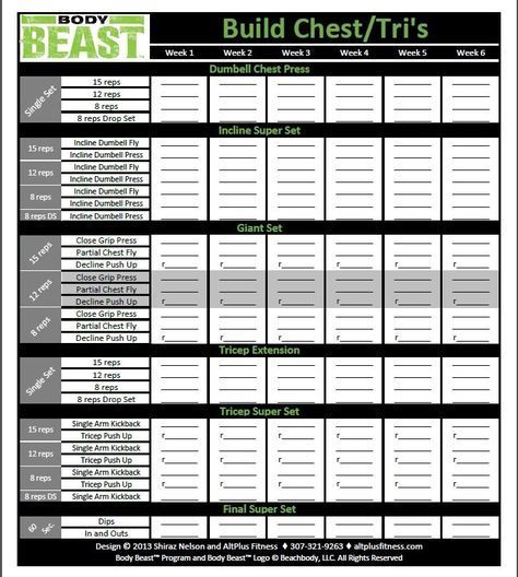 Body Beast Workout Schedule, Body Beast Workout Sheets, Weight Training Schedule, Workout Sheets, Beast Workout, Beachbody Programs, Body Beast, Beachbody Workouts, Training Schedule