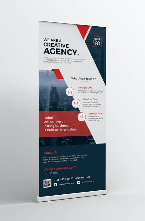 Agency Roll-up Banner Template PSD Banner Stand Design Ideas, Roll Up Design Inspiration Rollup Banner, Roll Up Banner Design Inspiration, Pull Up Banner Design, Rollup Design, Standing Banner Design, Rollup Banner Design, Roll Up Banner Design, Roll Banner