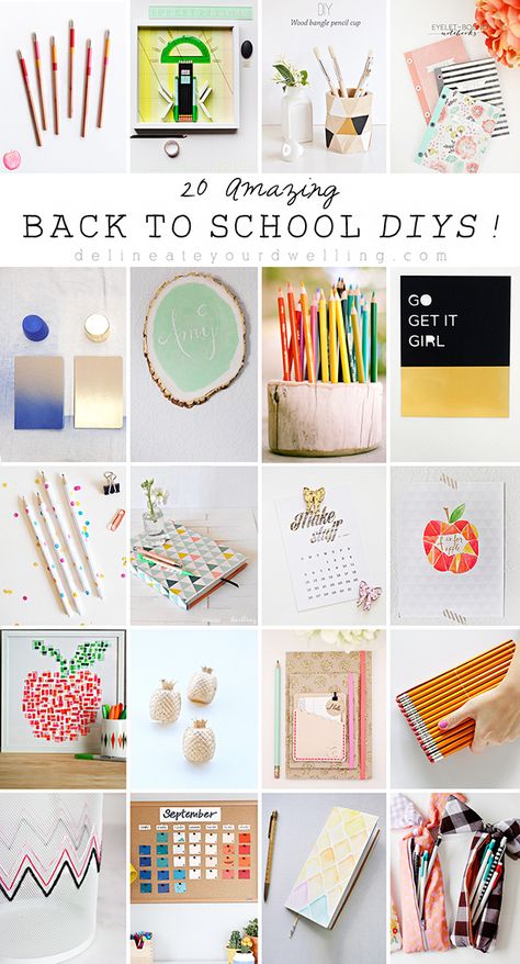 20 Amazing Back to School DIYs | Delineate Your Dwelling Teen Diy, Escuela Diy, Diy College, School Hacks Diy, Diy Girls, Back To School Organization, Diy Back To School, Back To School Crafts, Best Teacher Gifts