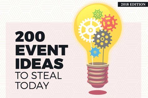 200 unique event ideas to surprise your attendees. The only article you need in 2018 to plan successful events that wow attendees. College Event Ideas, Unique Event Ideas, Event Ideas Creative, Work Event Ideas, College Event, Interactive Events, Corporate Event Planning, Planning Business, Event Planning Tips