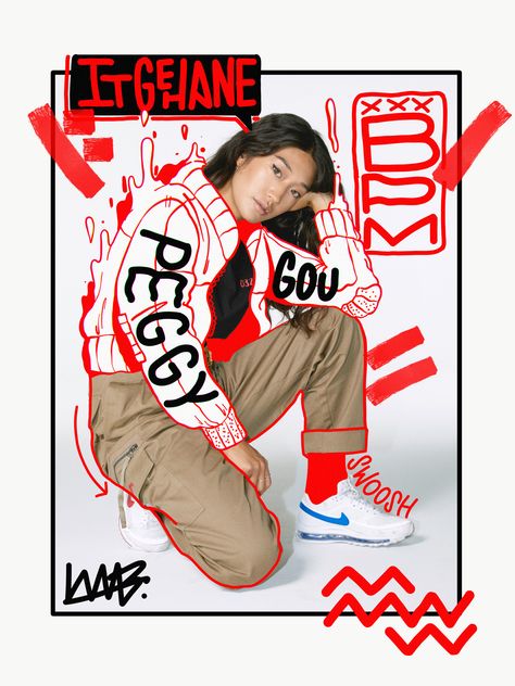 Peggy Gou Bomber Doodle Camp Poster, Peggy Gou, Graphisches Design, Desain Editorial, Plakat Design, Doodle On Photo, Fashion Graphic Design, Graphic Design Trends, Photography Illustration